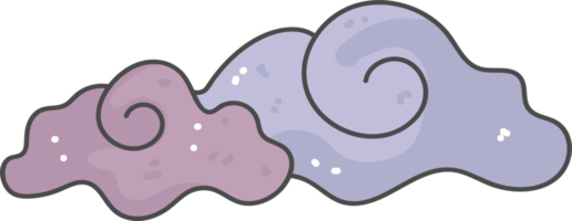 cute Halloween  purple cloud cartoon outline png