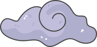 contour de dessin animé mignon nuage violet halloween png