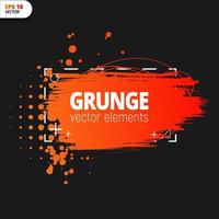 Orange Gradient brush paint strokes collection. texture brushes and modern grunge brush lines. ink brush artistic element for frame design. elements set. collection of box frame for text borders vector
