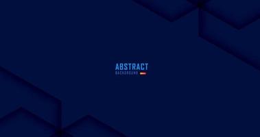 fondo azul oscuro abstracto con forma de hexágono y adorno de memphis para pancarta, papel tapiz, pancarta de ventas, afiche, fondos abstractos de movimiento azul marino espacio en blanco para texto vector