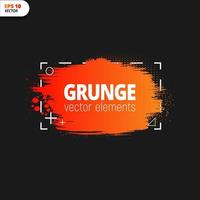 Orange Gradient brush paint strokes collection. texture brushes and modern grunge brush lines. ink brush artistic element for frame design. elements set. collection of box frame for text borders vector