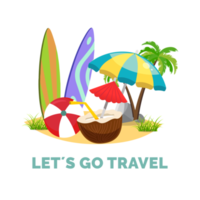 ilustración de diseño de vacaciones de viaje