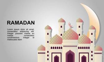 Eid mubarak calligraphy banner background mosque vector