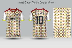 Football sport jersey mockup abstract geometric pattern t-shirt design vector