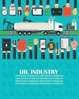 plano de la industria petrolera con camión cisterna de gasolina. lorem ipsum es simplemente texto vector