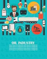 Management business oil flat with gasoline tanker car.Vector illustration vector