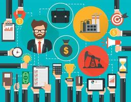 Oil industry design isolated modern flat with managerman,businessman vector