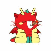 cute dragon drawing cartoon, dragon sticker vector