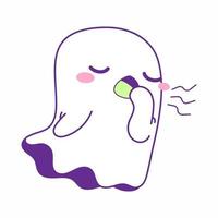 cute little ghost vector illustration set, ghost halloween set