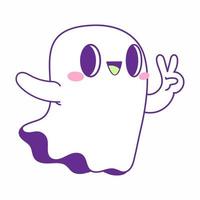 conjunto de ilustración de vector de pequeño fantasma lindo, conjunto de halloween fantasma