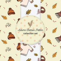 various autumn ornament pattern collection vector