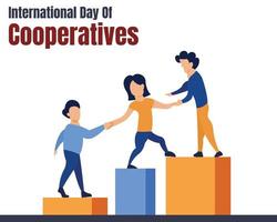 illustration vector graphic of one group is joining hands to reach the top, perfect for international day of cooperatives, celebrate, greeting card, etc.