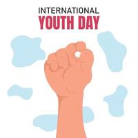 illustration vector graphic of hands clenched up, perfect for international youth day, celebrate, greeting card, etc.