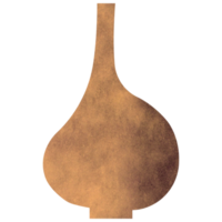 vase en céramique bohème marron aquarelle png