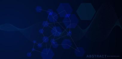 abstract dark blue background with geometric shape element futuristic design vector