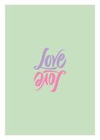 Double Love Card soft brush pointed vector