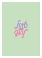 Double Love Card soft brush pointed vector