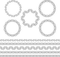 scroll circle frames and border patterns vector