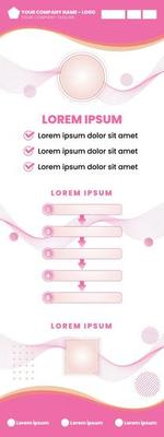 Feminine 60 x 160 cm standing banner template with an aesthetic pink color, is suitable for cosmetic companies, perfumes, hotels, clothes and others with a feminine theme