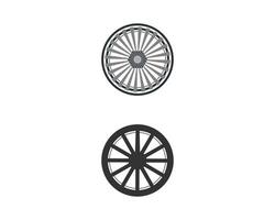 Silhouette traditional wooden cart wheel vector