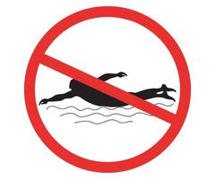 forbidding sign - it is forbidden to swim vector