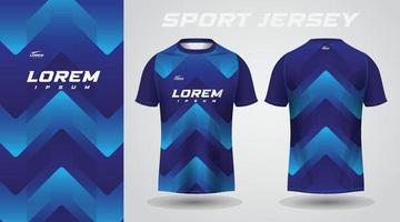 diseño de camiseta deportiva de camisa azul vector