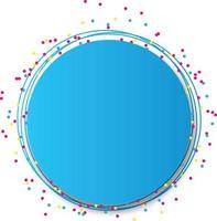 Paper round white card with color drops. Vector illustration.