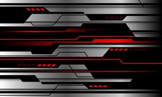 Abstract red metallic light line circuit silver black shadow overlap on grey design modern futuristic technology background vector