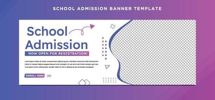 diseño de plantilla de banner de admisión a la escuela vector