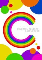 fondo de círculo colorido de arco iris de letra c vector