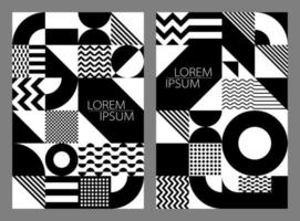 Black and White Abstract Pattern Scandinavian Style vector