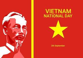 día nacional de vietnam. un cartel para celebrar y dar la bienvenida a la independencia de vietnam, con grandes figuras vietnamitas vector