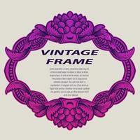 vintage antique engraving frame border vector