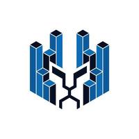 Head Lion Building Architecture Modern Logo vector