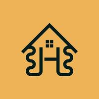 Letter H Home Simple Modern Logo vector