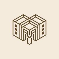 león edificio ciudad geométrico moderno logo vector