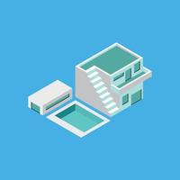 Building Isometric Creative 3D Modern Design vector