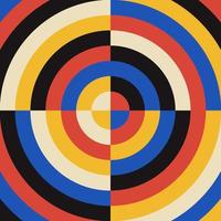 Bauhaus background with retro primitive circles vector