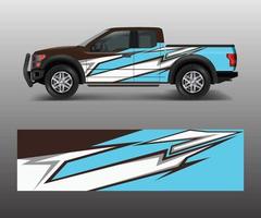 cargo van and car wrap vector, Truck decal designs, Graphic abstract stripe designs for offroad race, adventure and livery car vector