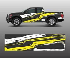 Diseños modernos de carreras de rayas abstractas gráficas para envolver vehículos, autos de carrera, velocidad offroad, rally, aventura. vector