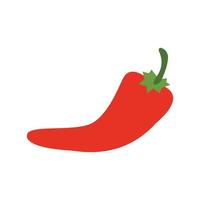 Spicy red chili pepper with stem vector image, flat design