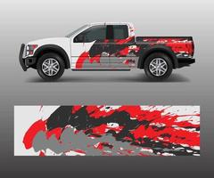 pickup truck graphic vector. abstract shape with grunge design for vehicle vinyl wrap vector