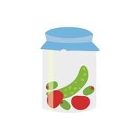 Cucumbers and tomatoes in a jar design. a collection of vectors