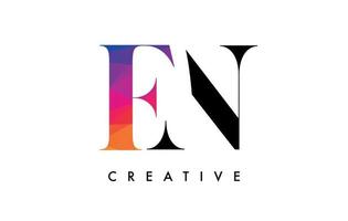 FN Letter Design with Creative Cut and Colorful Rainbow Texture vector