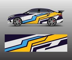 Racing car wrap design. wrap design for custom sport car. vector