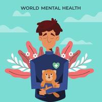 Mental health day illustration vector