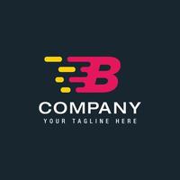 letra b con el logotipo del servicio de entrega, velocidad rápida, movimiento y rapidez, digital y tecnología para su identidad corporativa vector