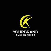 Abstract Letter Initial CK KC Vector Logo Design Template