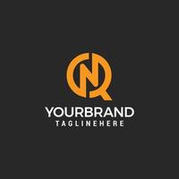 QN NQ linked logo line design template vector