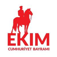 Ekim Cumhuriyet Bayrami turkey vector